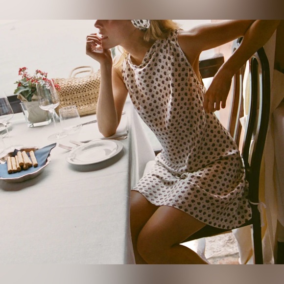 DÔEN Alfreda Francoise Foulard Dress: Cream Silk Dress, Sleeveless Paisley